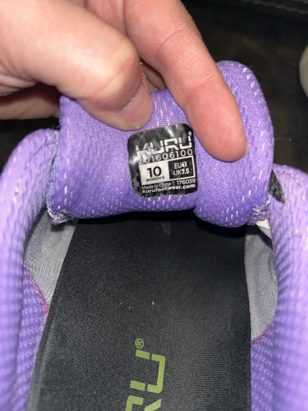 Kuru Quantum 2 Lavender Black Athletic Comfort Ergonomic Sneakers Women’s 10 - Picture 12 of 16